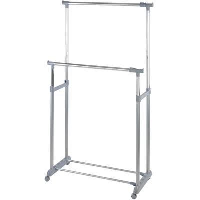 Kleiderständer WENKO "Twin Bars", bunt (silberfarben, grau), B:88cm H:100cm T:11cm, Metall, Polypropylen, Garderobenstän