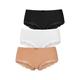 Panty LASCANA Gr. 36/38, 3 St., schwarz (beige, weiß, schwarz) Damen Unterhosen Spar-Sets