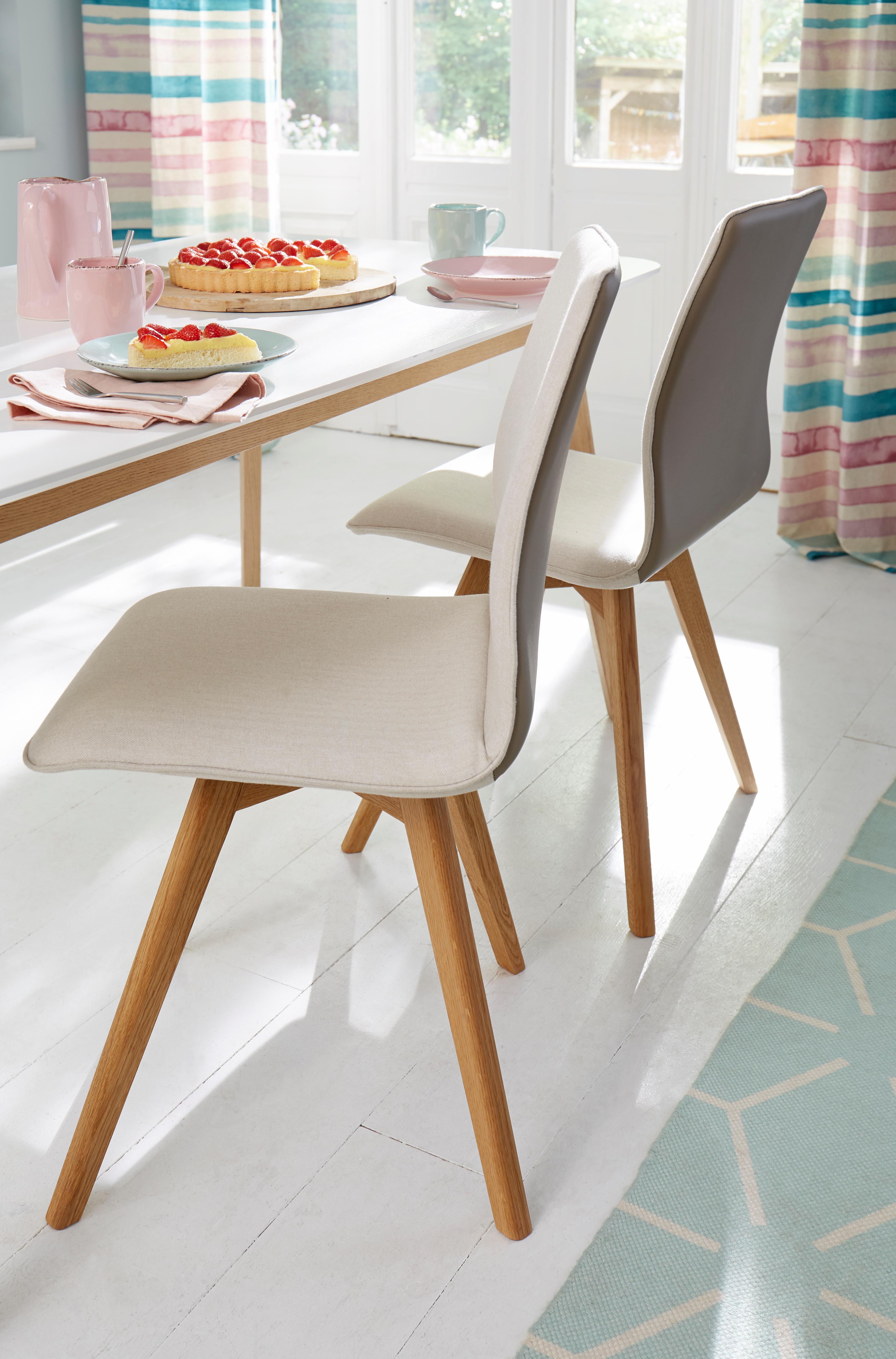 Esszimmerstuhl "Dalea", bunt (schlamm, beige, eichefarben), B:45cm H:91cm T:55cm, Kunstleder;weicher Webstoff mit feiner Struktur aus 100% Polyester, GUIDO MARIA KRETSCHMER HOME & LIVING, Stühle, im 2er, 4er oder 6er-Set, Küchenstuhl