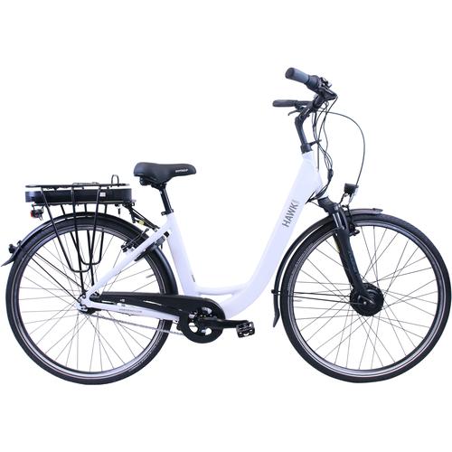 "E-Bike HAWK BIKES ""HAWK eCity Wave"" E-Bikes Gr. 46 cm, 28 Zoll (71,12 cm), weiß E-Bikes"