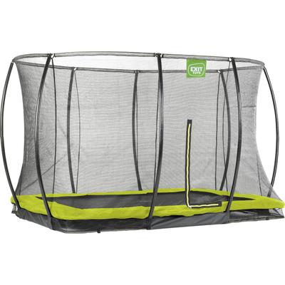 Bodentrampolin EXIT "Silhouette Ground", grün (schwarz, limette), Trampoline, Kinder, B: 214cm, BxT: 214x305 cm, mit Sicherheitsnetz