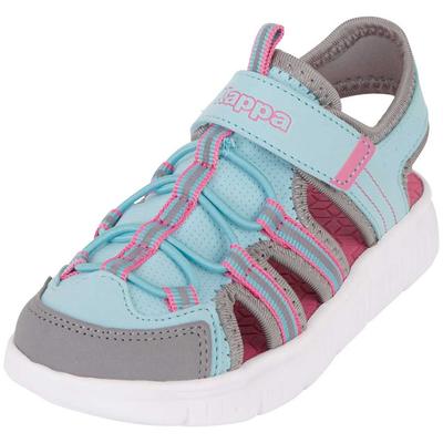 Outdoorsandale KAPPA, Gr. 26, grau (aqua, grau), Synthetik, Textil, mehrfarbig, sportlich, Schuhe, mit gewebten Lace-Loops