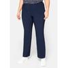 Stretch-Hose SHEEGO "Große Größen", Damen, Gr. 50, Normalgrößen, blau (marine), Obermaterial: 70% Viskose, 25% Polyamid, 5% Elasthan, unifarben, casual, lang, Hosen, »Die Bootcut« mit schmalem Bund