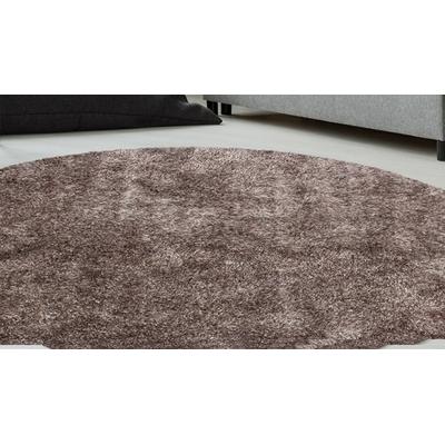 Hochflor-Teppich BRUNO BANANI "Alga" Gr. 9, grau (taupe), H:40mm Ø:120cm, Kunstfaser, Teppiche, Uni-Farben, besonders weich und kuschelig Image