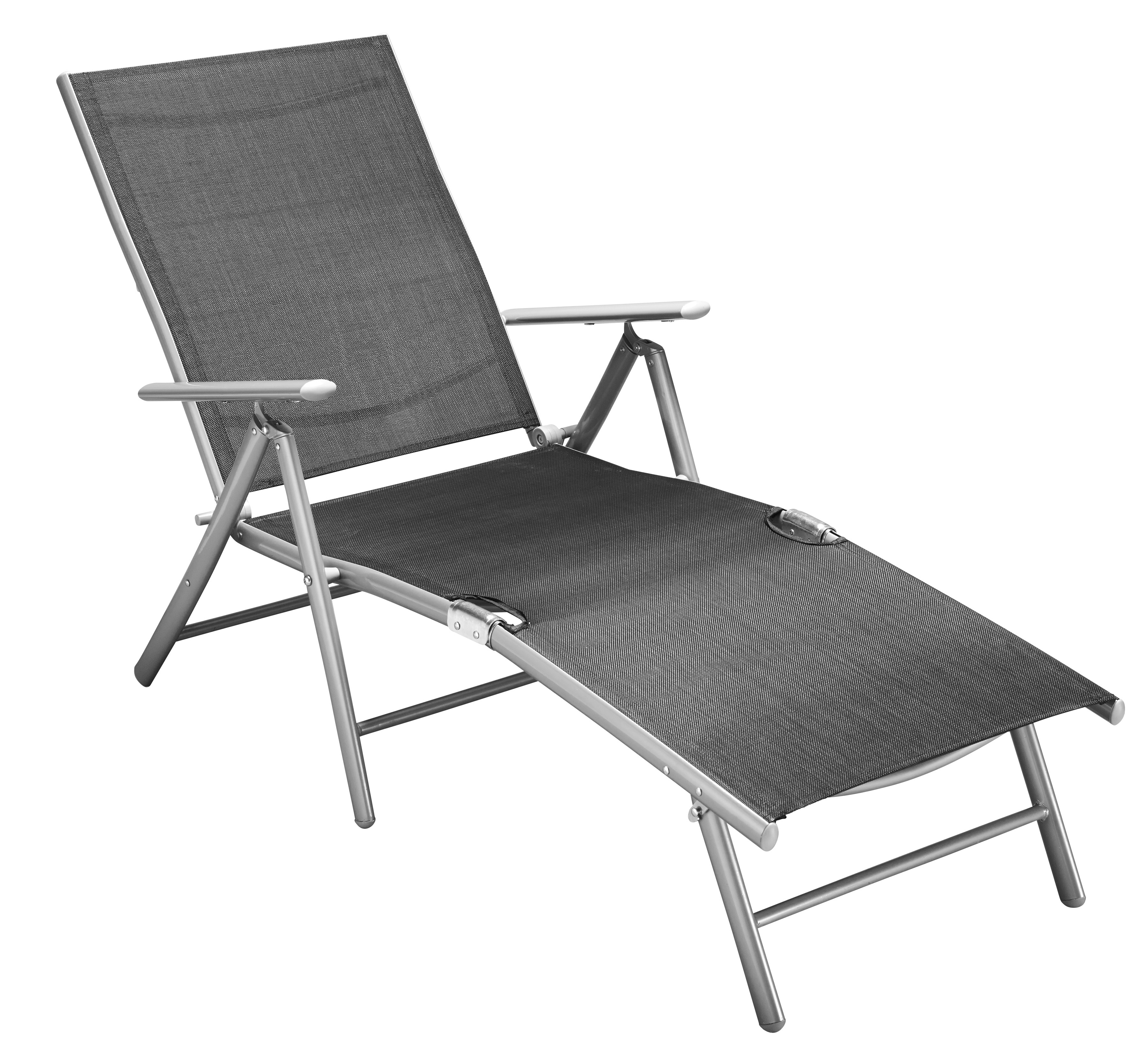 Gartenliege MERXX, schwarz, Obermaterial: 100% Polyester, Gartenliegen, Alu/Textil, klappbar