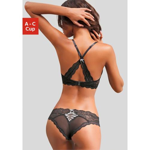 Set: Push-up-BH LASCANA Gr. 75 (36/38), Cup C, schwarz (schwarz, rosa) Damen BH-Sets BH Hochzeitsdessous BH-Set Bügel-BH Dessous-Set Push-up-BH Hochzeitswäsche BHs Cup A-C, mit zarter Spitze, sexy Dessous