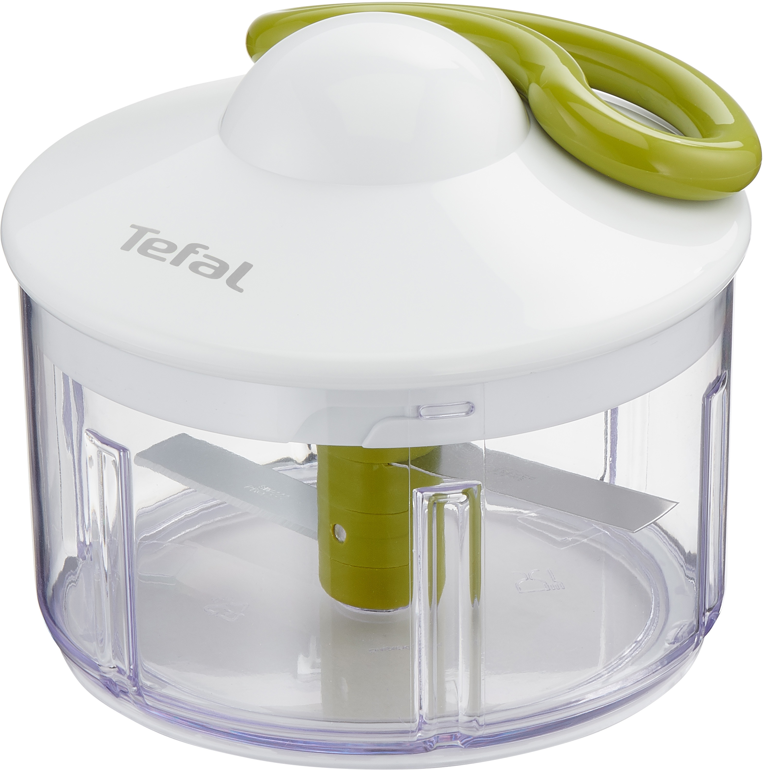 Gemüsehacker TEFAL "5 Sekunden Zerkleinerer", grün (weiß, grün, transparent), B:12cm H:10,6cm T:12cm, Zerkleinerer, 500ml, Edelstahlklingen, rutschfest, Soft-Touch-Griff, Weiß/Grün Image