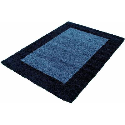 Hochflor-Teppich AYYILDIZ TEPPICHE "Life Shaggy 1503" Gr. 8, blau (navy), B:300cm H:30mm L:400cm, Kunstfaser, Teppiche, als Läufer und in rund erhältlich, Shaggy, Langflor, Wohnzimmer Image