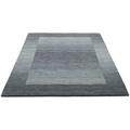 Wollteppich THEKO "Gabbeh Super, Handweb Teppich, Bordüre, reine Wolle, handgewebt" Gr. 1, grau (grau, blau), B:60cm H:9mm L:90cm, Wolle, Teppiche, Schlafzimmer, Wohnzimmer, Esszimmer, auch als Läufer und Bettumrandung, Topseller