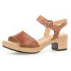 Sandalette GABOR "KRETA", Damen, Gr. 40, braun (camelfarben), Kalbsleder, unifarben, klassisch, Schuhe, Blockabsatz, Sommerschuh, Sandale mit Zierschnalle, Weite G (weit)