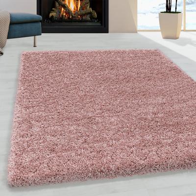 Hochflor-Teppich AYYILDIZ TEPPICHE "SYDNEY 3000", rosa (rosé), B:200cm H:50mm L:290cm, Polypropylen (PP), Teppiche, Shaggy, Langflor, uni, auch in rund, Wohnzimmer Image