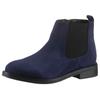 Chelseaboots ANISTON SHOES, Damen, Gr. 38, blau (dunkelblau), Textil, Veloursleder, unifarben, elegant, Schuhe Chelseaboots, Stiefelette, Blockabsatz, mit breitem Stretch - NEUE KOLLEKTION