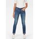 Slim-fit-Jeans G-STAR RAW "Midge Mid Straight Wmn" Gr. 30, Länge 30, blau (medium indigo aged, elto superstretch) Damen Jeans Röhrenjeans