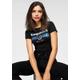 T-Shirt KANGAROOS Gr. 48/50 (XL), schwarz Damen Shirts Jersey mit Label Metallic Print