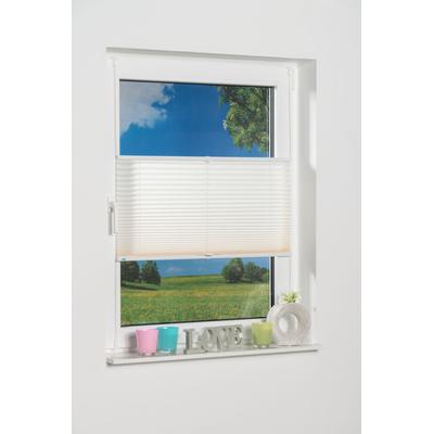 Plissee K-HOME "Klemmfix Pisa" Gr. 4, beige (creme), B:70cm H:130cm, Obermaterial: 100% Polyester, Plissees, Crushed-Optik, Topseller Image