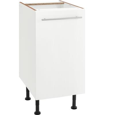 Unterschrank OPTIFIT "Bern", weiß (weiß hochglanz, weiß), B:40cm H:87cm T:58,4cm, Schränke, 40 cm breit, mit 1 Tür mit höhenverstellbaren Füßen, mit Metallgriff Image