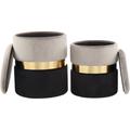 Stauraumhocker KAYOOM "Zora 125" Hocker grau (grau, gold, schwarz) Hocker mit Stauraum