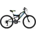 Jugendfahrrad KS CYCLING "Zodiac" Fahrräder Gr. 38 cm, 24 Zoll (60,96 cm), schwarz (schwarz, grün) Kinder Alle Fahrräder