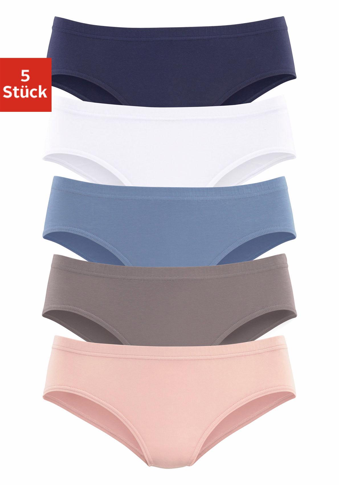 Jazz-Pants Slips VIVANCE, Damen, Gr. 52/54, bunt (marine, weiß, blau, taupe, rosé), Jersey, Obermaterial: 95% Baumwolle, 5% Elasthan, unifarben, körpernah, Unterhosen, aus elastischer Baumwoll-Qualität, Topseller Image