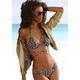 Triangel-Bikini BRUNO BANANI Gr. 42, Cup C/D, braun (braun, bedruckt) Damen Bikini-Sets Ocean Blue bedruckt mit langem Bindeband