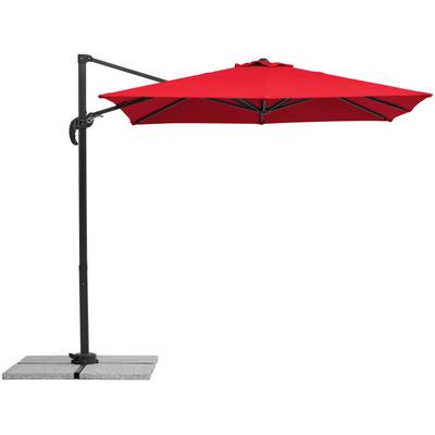 Ampelschirm SCHNEIDER SCHIRME "Rhodos Junior", rot, Obermaterial: 100% Polyester, Standschirme, ØxH: 230x230 cm, Alu/Polyester, inkl. Plattenständer/Schutzhülle Image