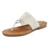 Zehentrenner LASCANA Gr. 38, weiß Damen Schuhe Strandaccessoires Sandale, Pantolette mit Ringapplikation VEGAN