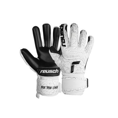 Torwarthandschuhe REUSCH "Attrakt Freegel Infinity", Damen, Gr. 10,5, schwarz-weiß (weiß, schwarz), 56% Elastodien, 34% Polyester, 5% Polyurethan, mehrfarbig, sportlich, Handschuhe, mit Innennaht Schnitt und Grip Infinity Belag