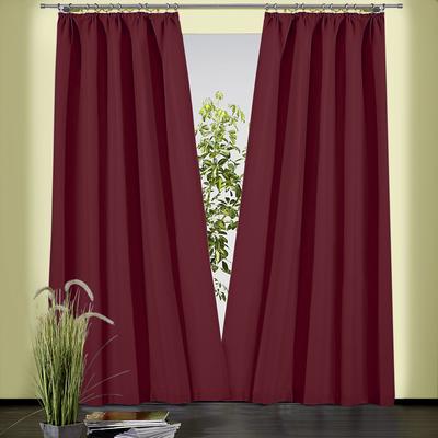 Vorhang WECKBRODT "Sento" Gr. 4, rot (bordeaux), B:135cm H:245cm, Polyester, Baumwolle, Gardinen, Baumwolle, blickdicht, matte Struktur, unifarben, Gardine, Store Image