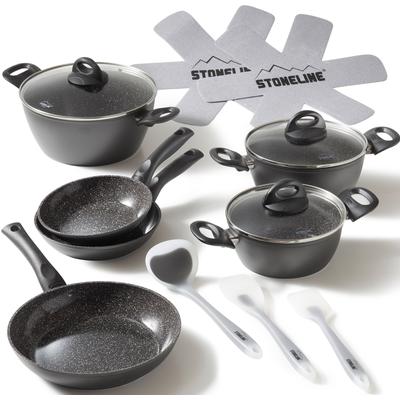 Topf-Set STONELINE, grau (anthrazit), Töpfe, Keramik-Antihaftbeschichtung, Induktion Image