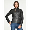 Lederjacke MUSTANG "Amilia" Gr. L, grau (graphite) Damen Jacken Lederjacken