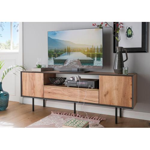 „Sideboard PAROLI „“Susa““ Sideboards Gr. B/H/T: 165 cm x 60 cm x 34 cm, goldfarben (gold craft oak, gold oak) Sideboards Breite 165 cm, 2 Türen“