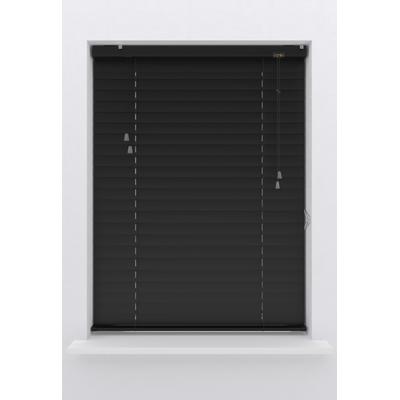 Jalousie MY HOME "Amalia", schwarz (schwarz, schwarz, schwarz), B:60cm H:180cm, Jalousien, 50mm Lamellen aus Aluminium-Matt, Bedienung durch Schnurzug Image
