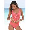 Bügel-Tankini-Top S.OLIVER "Audrey", Damen, Gr. 46, Cup F, rot (rot, weiß), Recycling-Polyamid, gepunktet, gestreift, Bikini-Oberteile, im Punkte und Streifen Mix