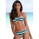 Bandeau-Bikini VENICE BEACH Gr. 32, Cup A, bunt (marine, gelb, gestreift) Damen Bikini-Sets Ocean Blue