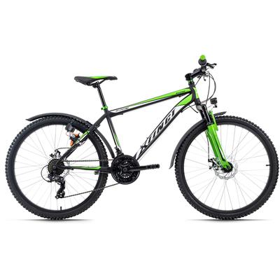 ATB KS CYCLING "Xtinct" Fahrräder Gr. 50 cm, 26 Zoll (66,04 cm), schwarz (schwarz, grün) ATB Fahrräder