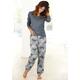 Pyjama BUFFALO Gr. 48/50, grau (grau, gemustert) Damen Homewear-Sets Pyjamas