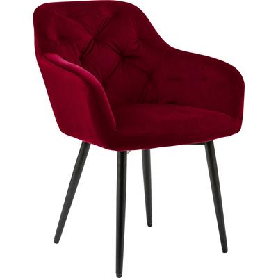 Esszimmerstuhl SALESFEVER, rot (rot, schwarz), B:61cm H:85cm T:45cm, 100% Polyester, Metall, Stühle, mit Knopfheftung Image