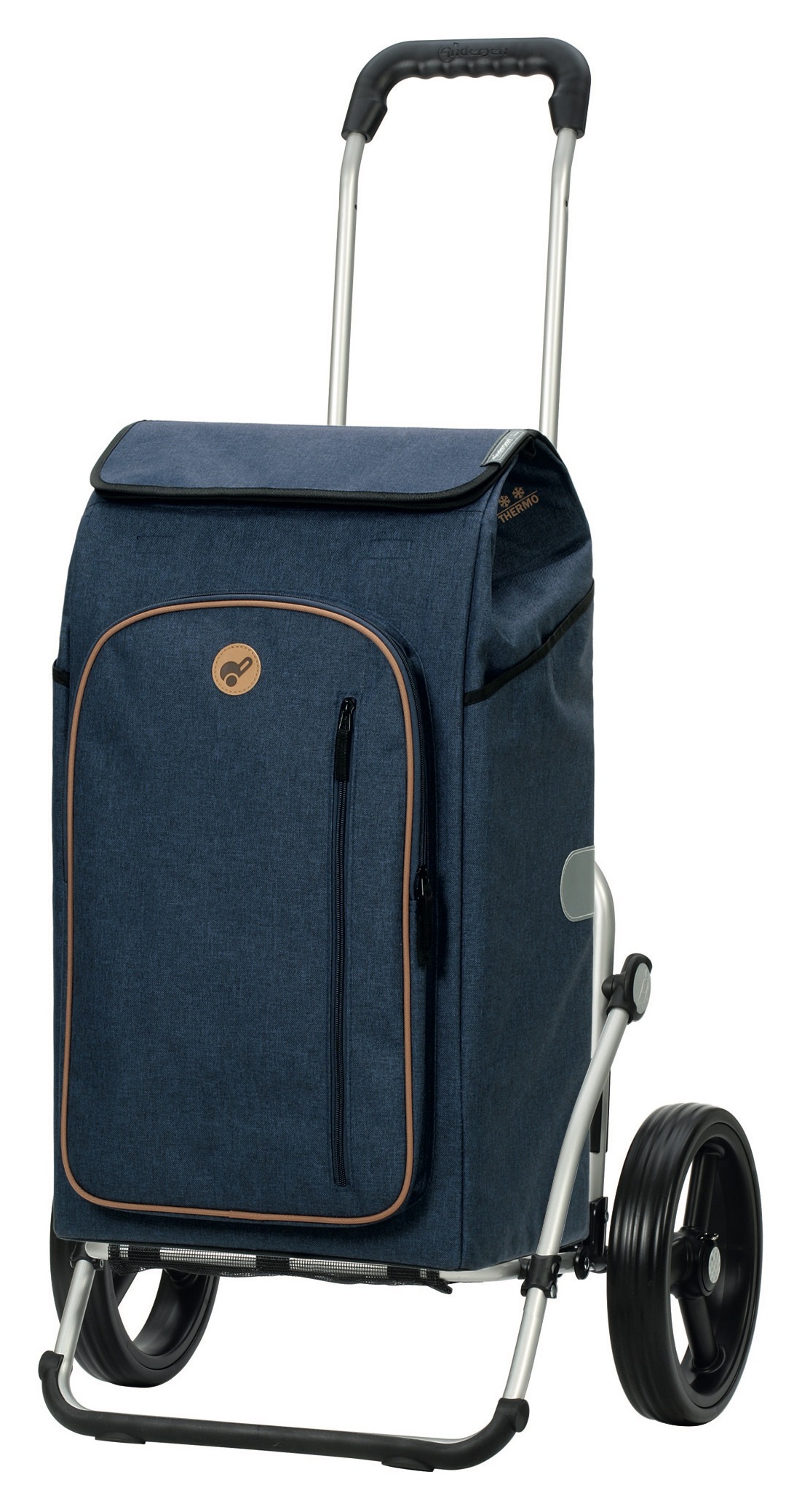 Einkaufstrolley ANDERSEN "Royal Shopper Folke", blau, B:50cm H:107cm T:28cm, Polyester, Einkaufskörbe Image