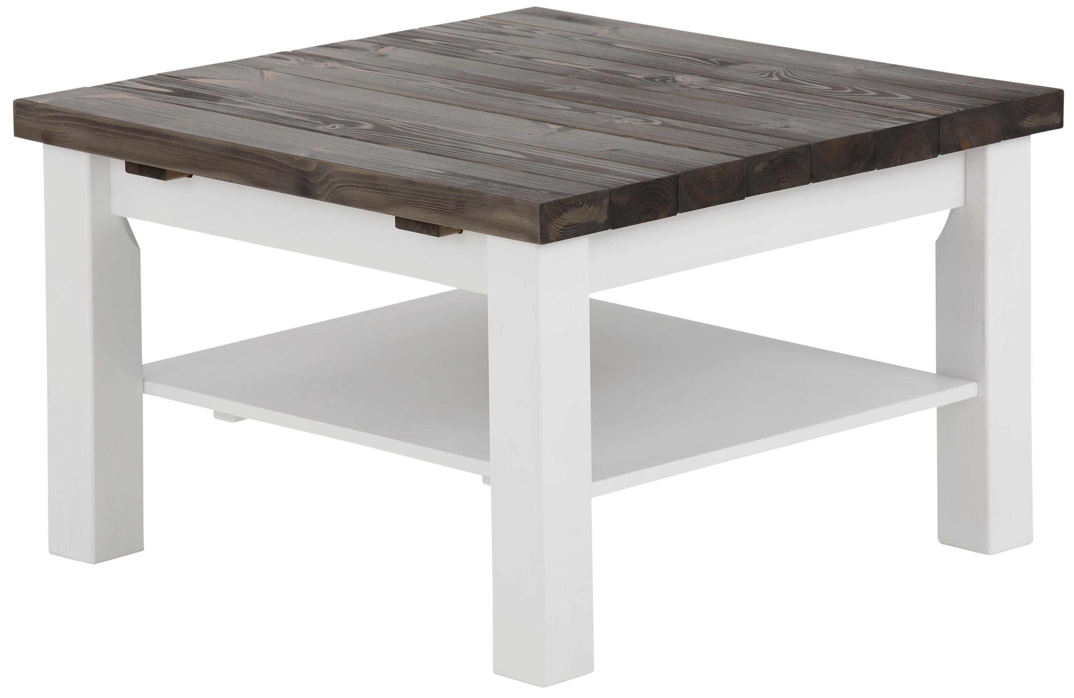 Couchtisch HOME AFFAIRE "Antique", grau (weiß, grau, weiß, grau), B:77cm H:45cm T:77cm, Tische, Eckige Couchtische Holz-Couchtische Couchtisch, aus massiver Kiefer, FSC zertifiziert, Breite 77 cm