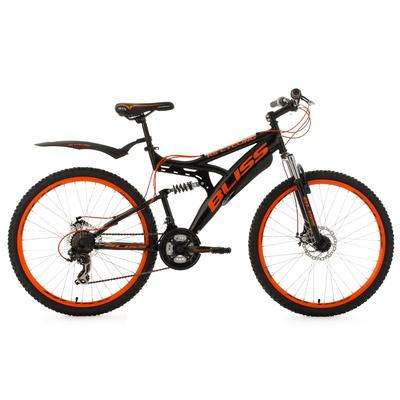 Mountainbike KS CYCLING "Bliss" Fahrräder Gr. 47cm, 26 Zoll (66,04cm), schwarz (schwarz-orange) für Damen und Herren, Kettenschaltung