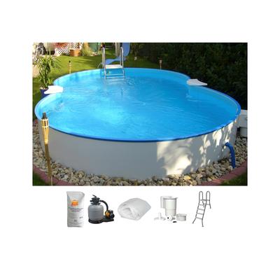 Achtformpool CLEAR POOL, weiß, B:350cm H:120cm L:540cm, Schwimmbecken, 540x350x120 cm inkl. umfangreichem Zubehör für den Teileinbau