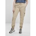 Cargohose URBAN CLASSICS "Urban Classics Damen Ladies High Waist Cargo Jogging Pants" Gr. XS, US-Größen, grau (concrete) Damen Hosen High-Waist-Hosen