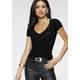 T-Shirt MELROSE Gr. 42, schwarz (schwarz (aus nachhaltigem material)) Damen Shirts V-Shirts Bestseller