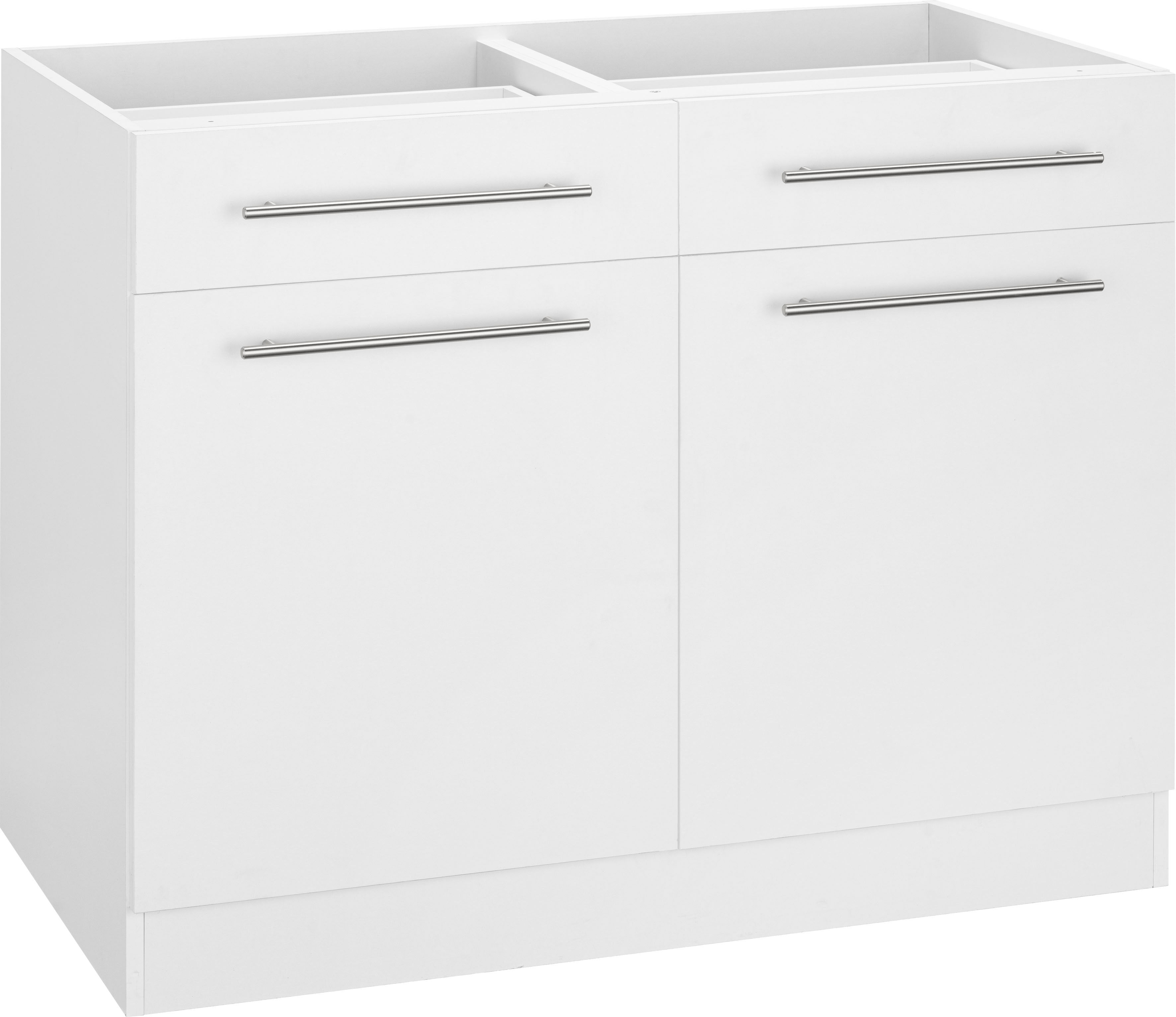 Unterschrank WIHO KÜCHEN "Unna", weiß (front und korpus: weiß), B:100cm H:82cm T:57cm, Schränke, Unterschrank, 100 cm breit, ohne Arbeitsplatte