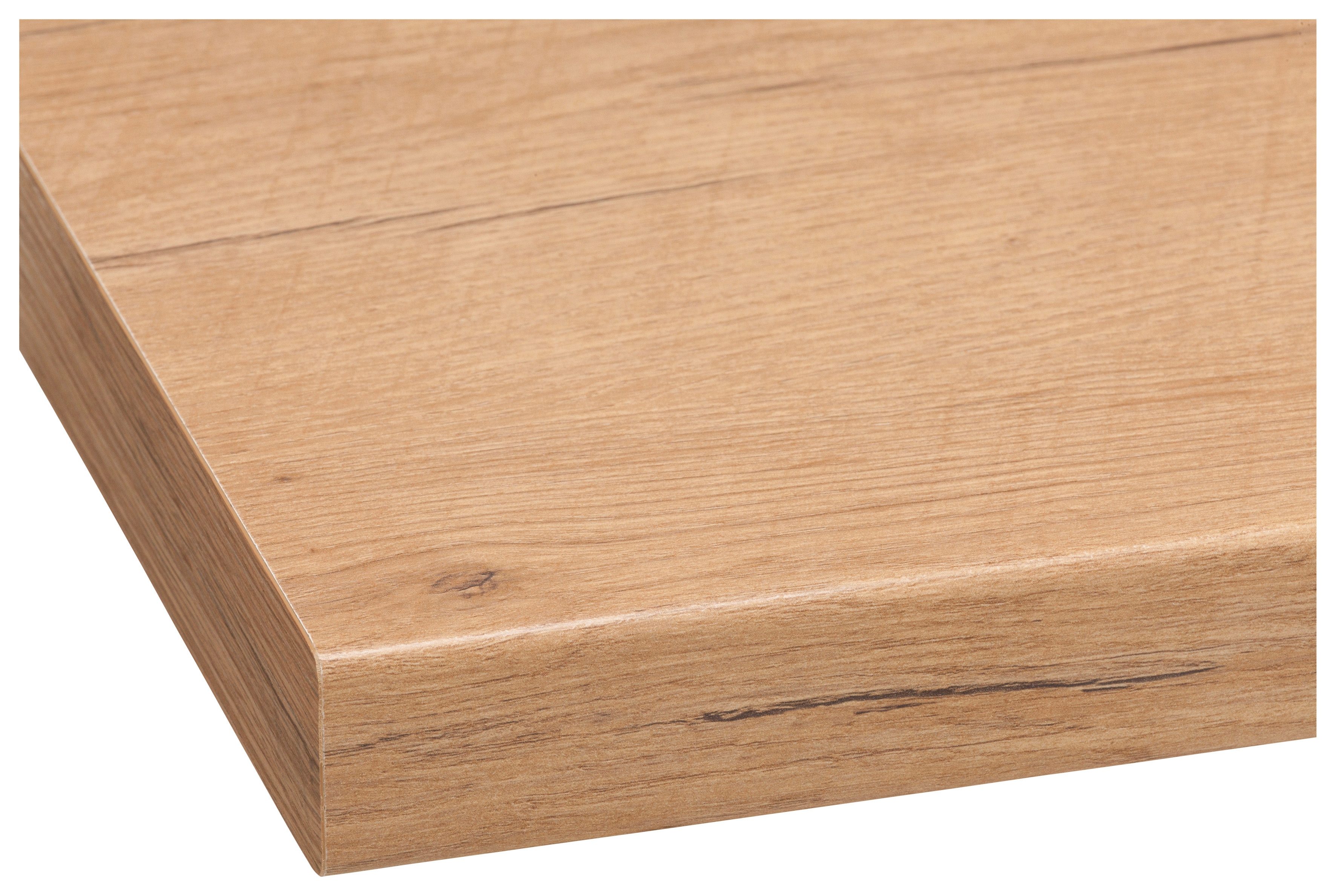 Arbeitsplatte WIHO KÜCHEN "Flexi 38", braun (kastelleiche nachbildung), B:90cm H:3,8cm T:60cm, Tischplatten, 38 mm stark, von drei Seiten ummantelt Image