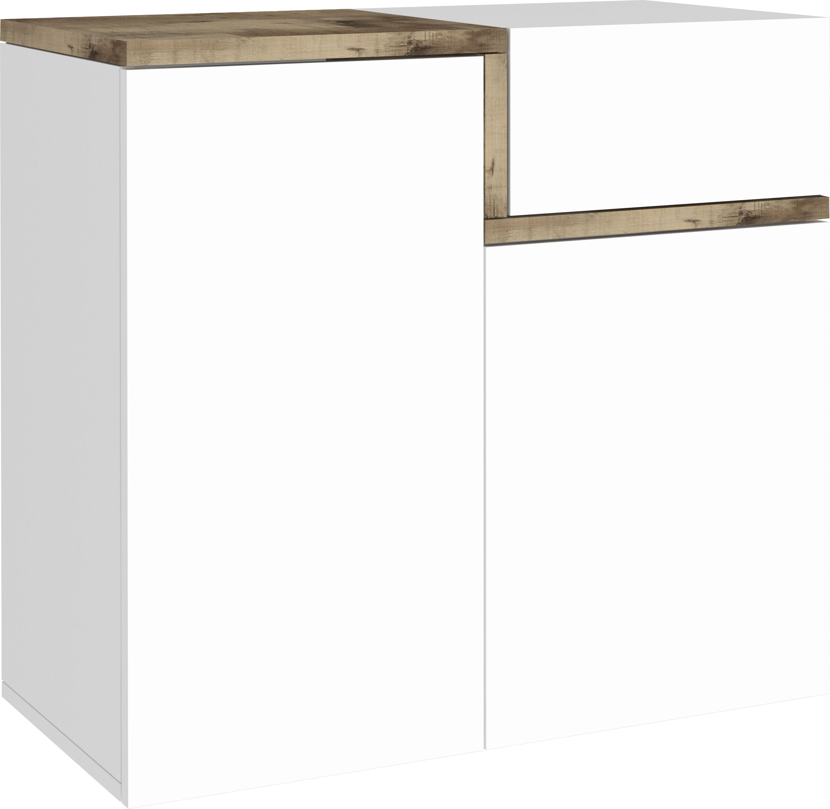 Schuhschrank HOME AFFAIRE "Zet", weiß (weiß hochglanz, ahorn pereira), B:80cm H:80cm T:40cm, FSC-zertifizierter Holzwerkstoff, Schränke, Schuhschrank, Breite 80 cm Image