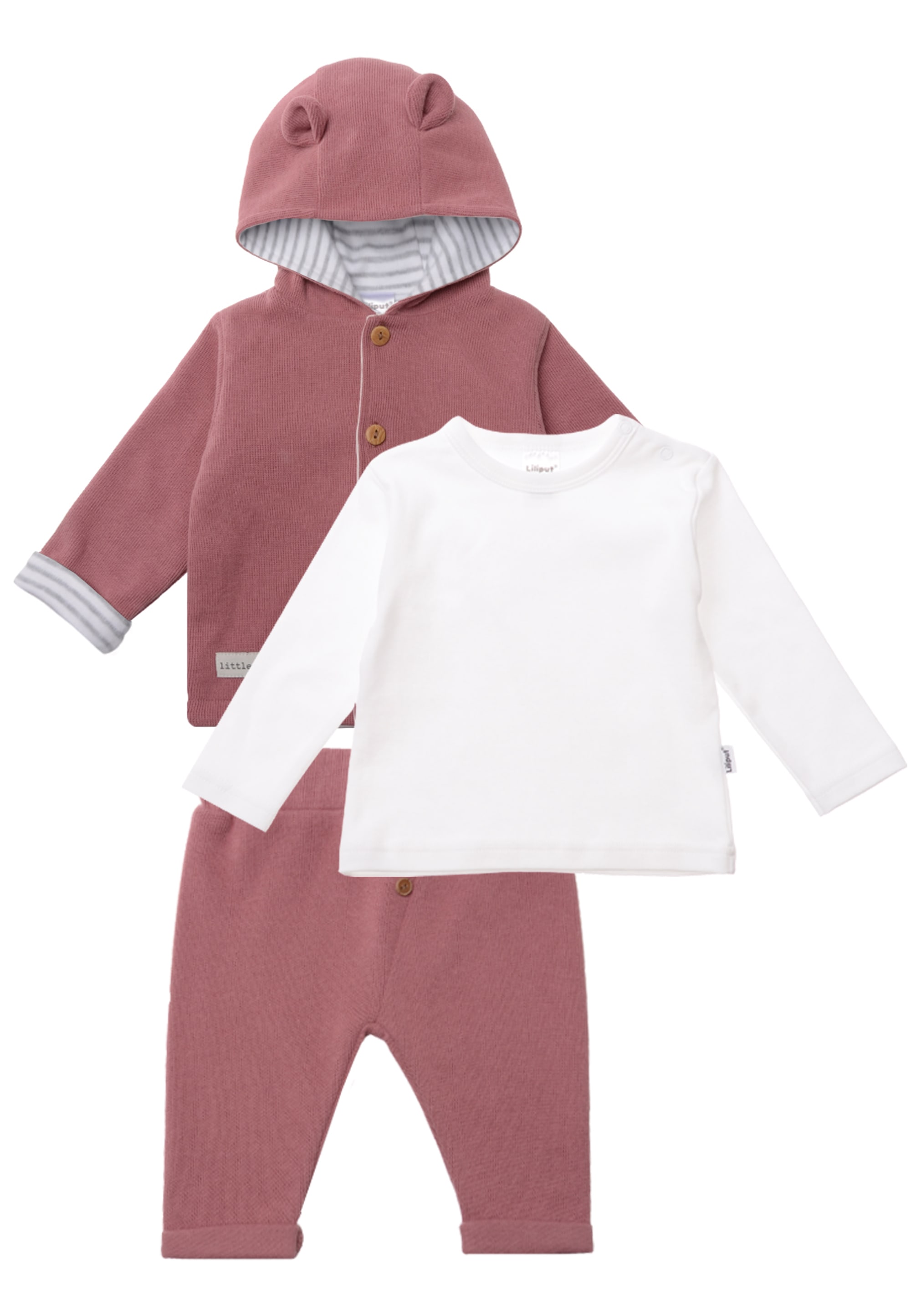 Erstausstattungspaket LILIPUT, Baby, Gr. 68, rosa (rosa, grau), 100% Baumwolle, KOB Set-Artikel, mit niedlichen Details Image