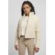 Winterjacke URBAN CLASSICS "Damen Ladies Corduroy Puffer Jacket" Gr. XXL, beige (whitesand) Damen Jacken Winterjacken