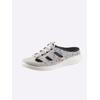 Pantolette JOMOS, Damen, Gr. 40, grau (grau, geblümt), Glattleder, Veloursleder, sportlich, Schuhe Clog