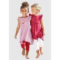 Jerseykleid KIDSWORLD "für kleine Mädchen" Gr. 92/98, N-Gr, rot (rot, weiß) Mädchen Kleider Festliche